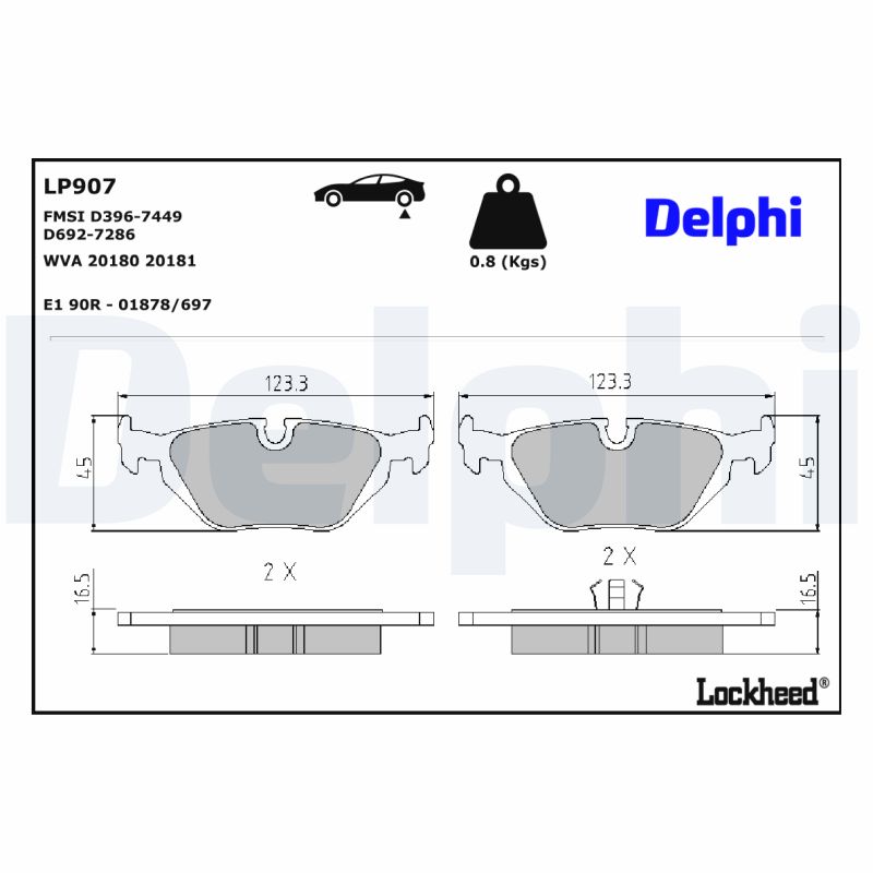 Delphi Diesel Remblokset LP907