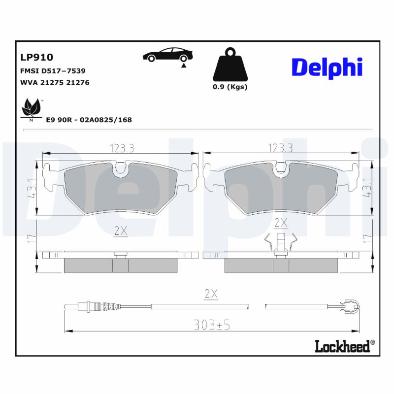Delphi Diesel Remblokset LP910