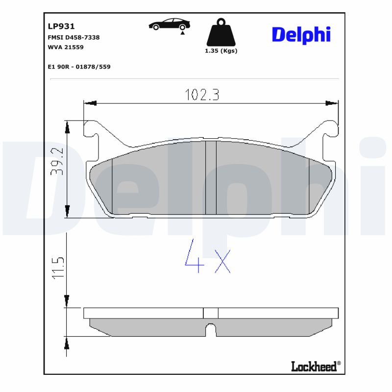 Delphi Diesel Remblokset LP931