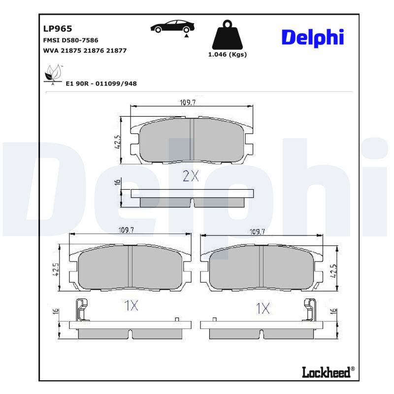 Delphi Diesel Remblokset LP965