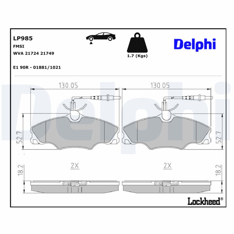 Delphi Diesel Remblokset LP985