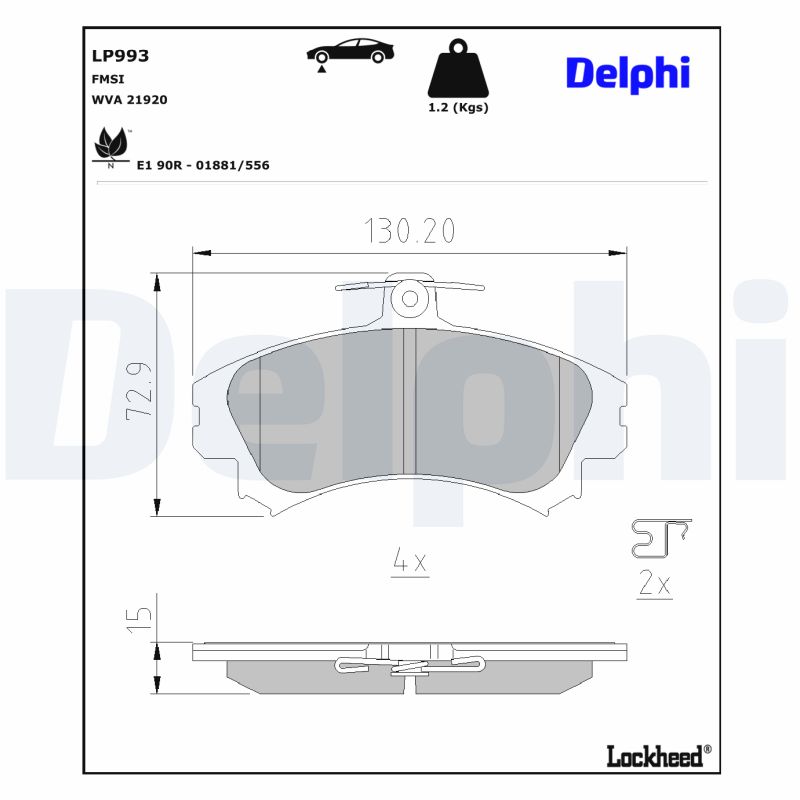 Delphi Diesel Remblokset LP993