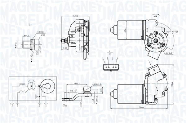 Magneti Marelli Ruitenwissermotor 064371900010