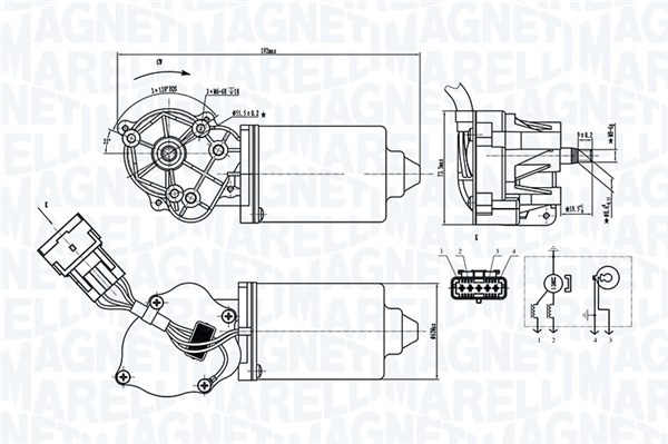 Magneti Marelli Ruitenwissermotor 064372000010