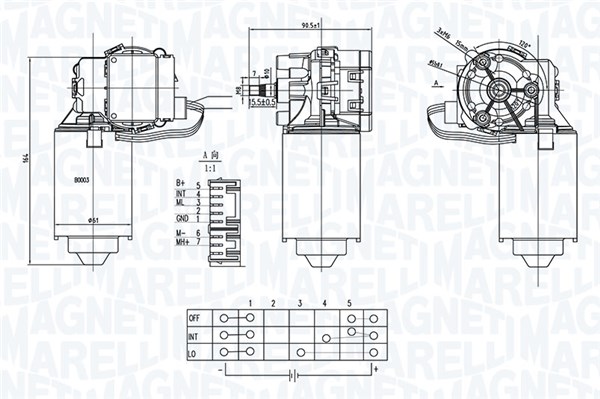 Magneti Marelli Ruitenwissermotor 064373800010