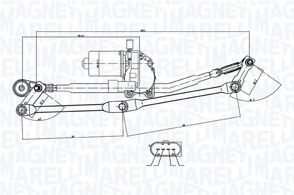 Magneti Marelli Ruitenwisserarm en mechanisme 064351765010