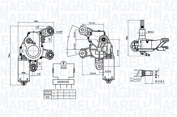 Magneti Marelli Ruitenwissermotor 064072300010