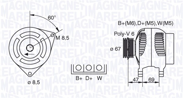 Magneti Marelli Alternator/Dynamo 063321347010