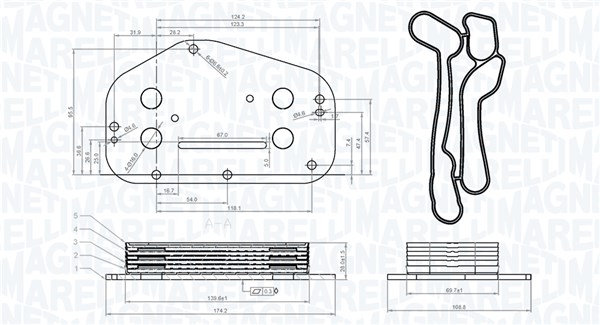 Magneti Marelli Oliekoeler, motorolie 350300004500