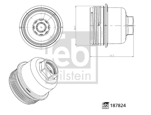 Febi Bilstein Oliefilterhuis deksel 187824