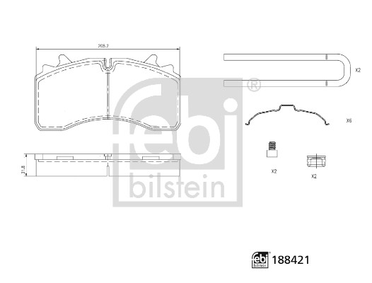 Febi Bilstein Remblokkenset, schijfrem 188421