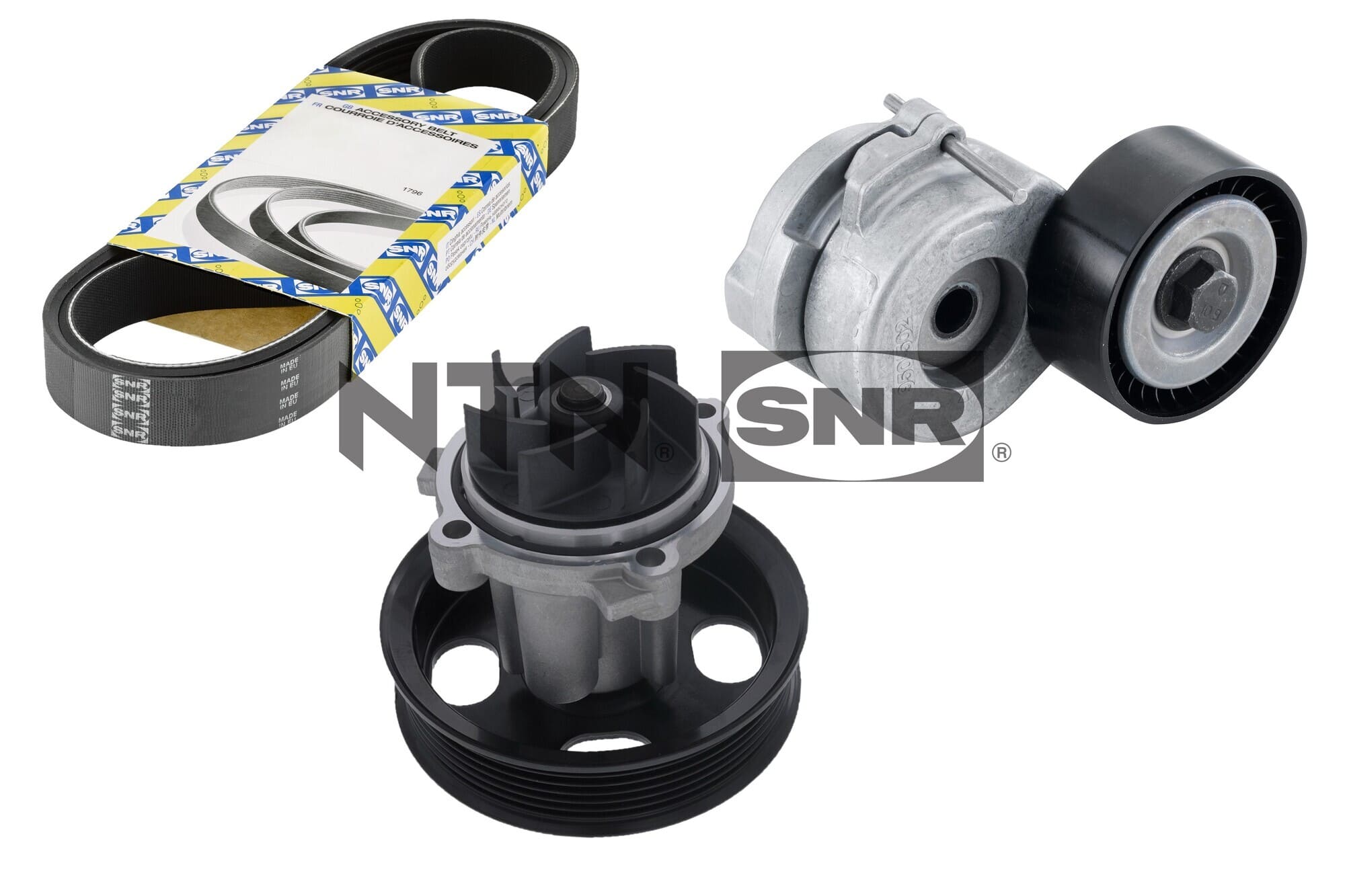 SNR Poly V-riemen kit inclusief waterpomp KAP853.110