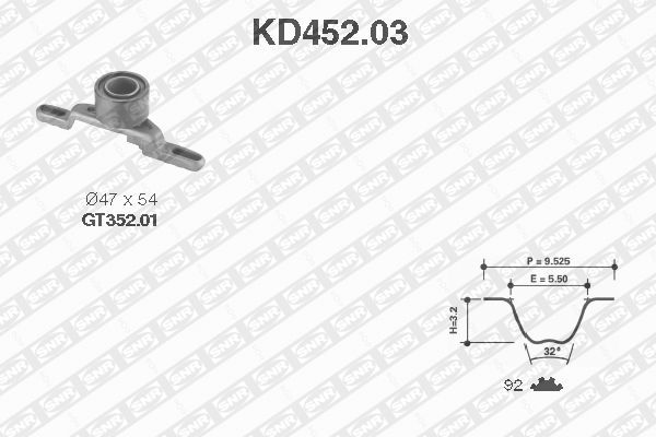 SNR Distributieriem kit KD452.03