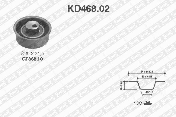 SNR Distributieriem kit KD468.02