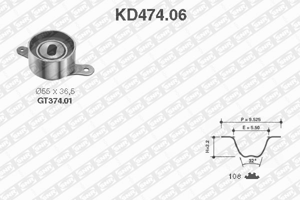 SNR Distributieriem kit KD474.06