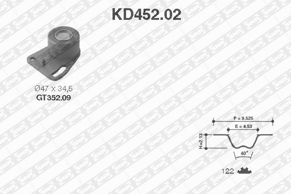 SNR Distributieriem kit KD452.02