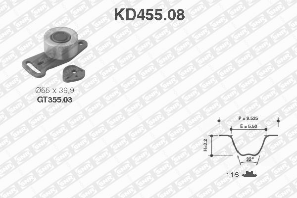 SNR Distributieriem kit KD455.08