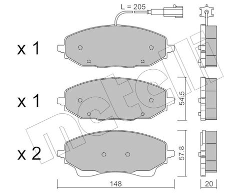 Metelli Remblokkenset, schijfrem 22-1378-0
