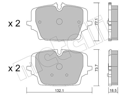 Metelli Remblokkenset, schijfrem 22-1407-0