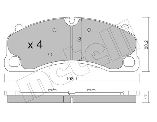 Metelli Remblokkenset, schijfrem 22-1462-0