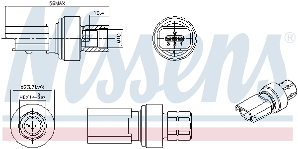 Nissens Airco hogedrukschakelaar 301136