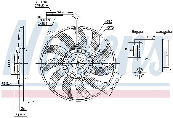 Nissens Ventilatorwiel-motorkoeling 85732