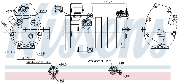 Nissens Airco compressor 891070