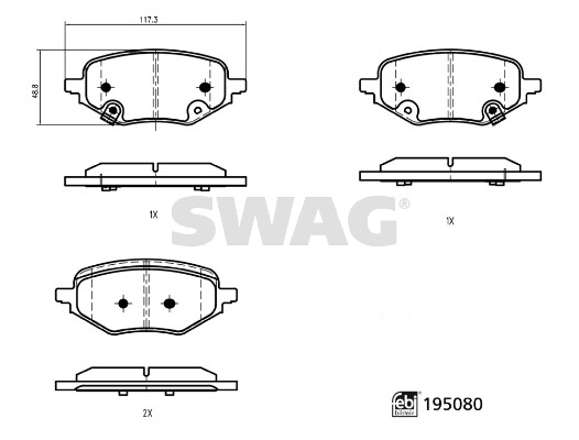 Swag Remblokkenset, schijfrem 33 11 1855