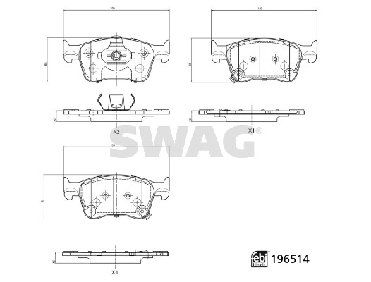 Swag Remblokkenset, schijfrem 33 11 2201