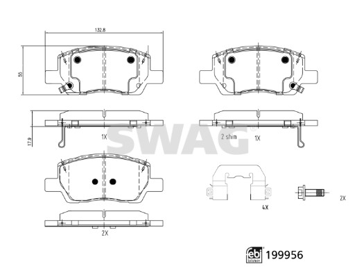 Swag Remblokkenset, schijfrem 33 11 3496