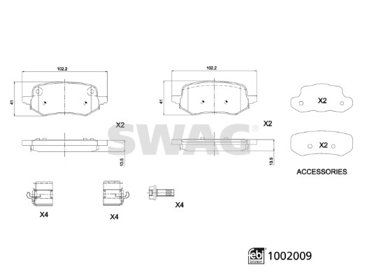 Swag Remblokkenset, schijfrem 33 11 4168