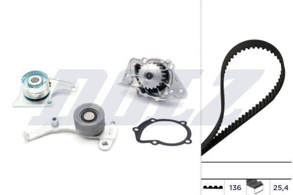 Dolz Distributieriem kit inclusief waterpomp KD012