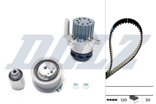 Dolz Distributieriem kit inclusief waterpomp KD033