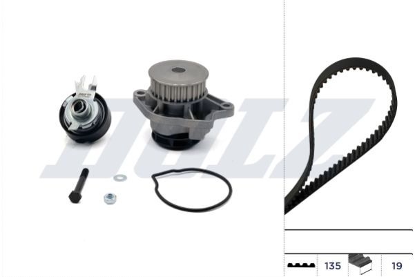 Dolz Distributieriem kit inclusief waterpomp KD053