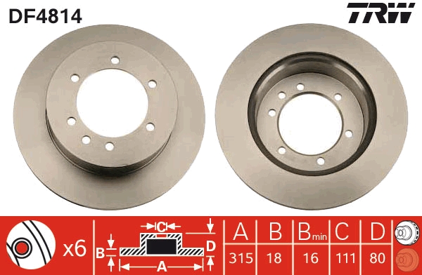 TRW Remschijven DF4814