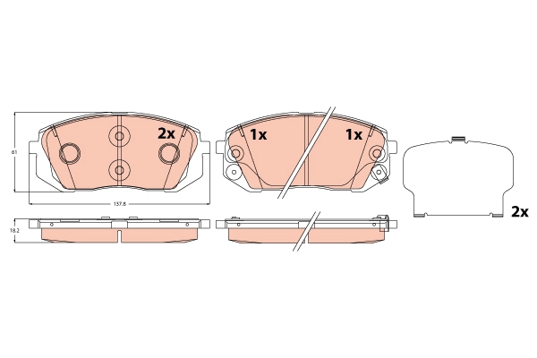 TRW Remblokkenset, schijfrem GDB2308