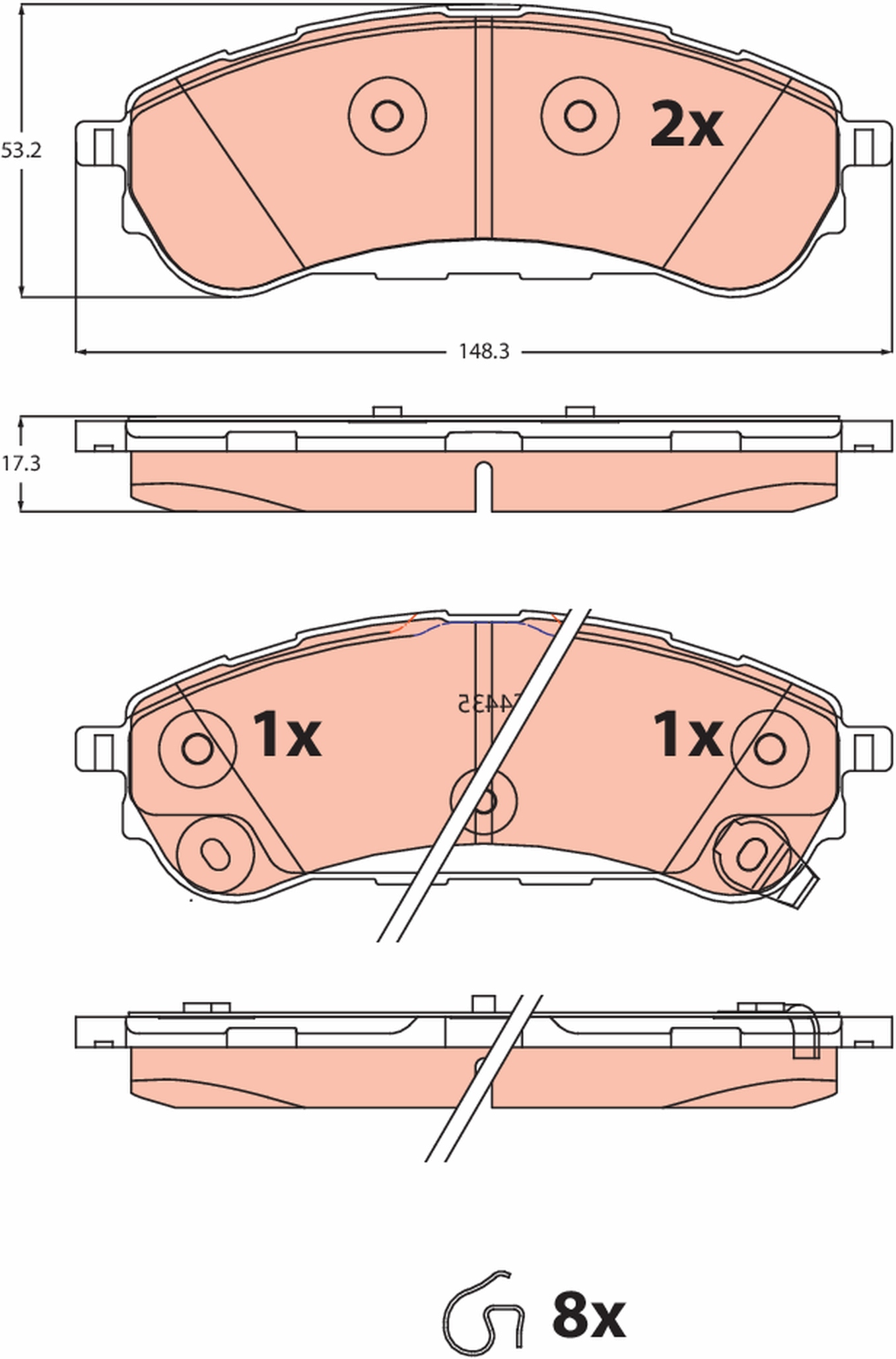 TRW Remblokkenset, schijfrem GDB2529