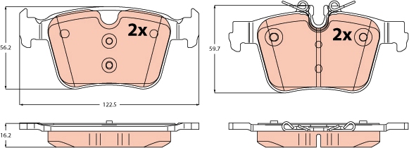 TRW Remblokkenset, schijfrem GDB2532