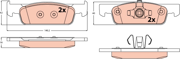 TRW Remblokkenset, schijfrem GDB2533