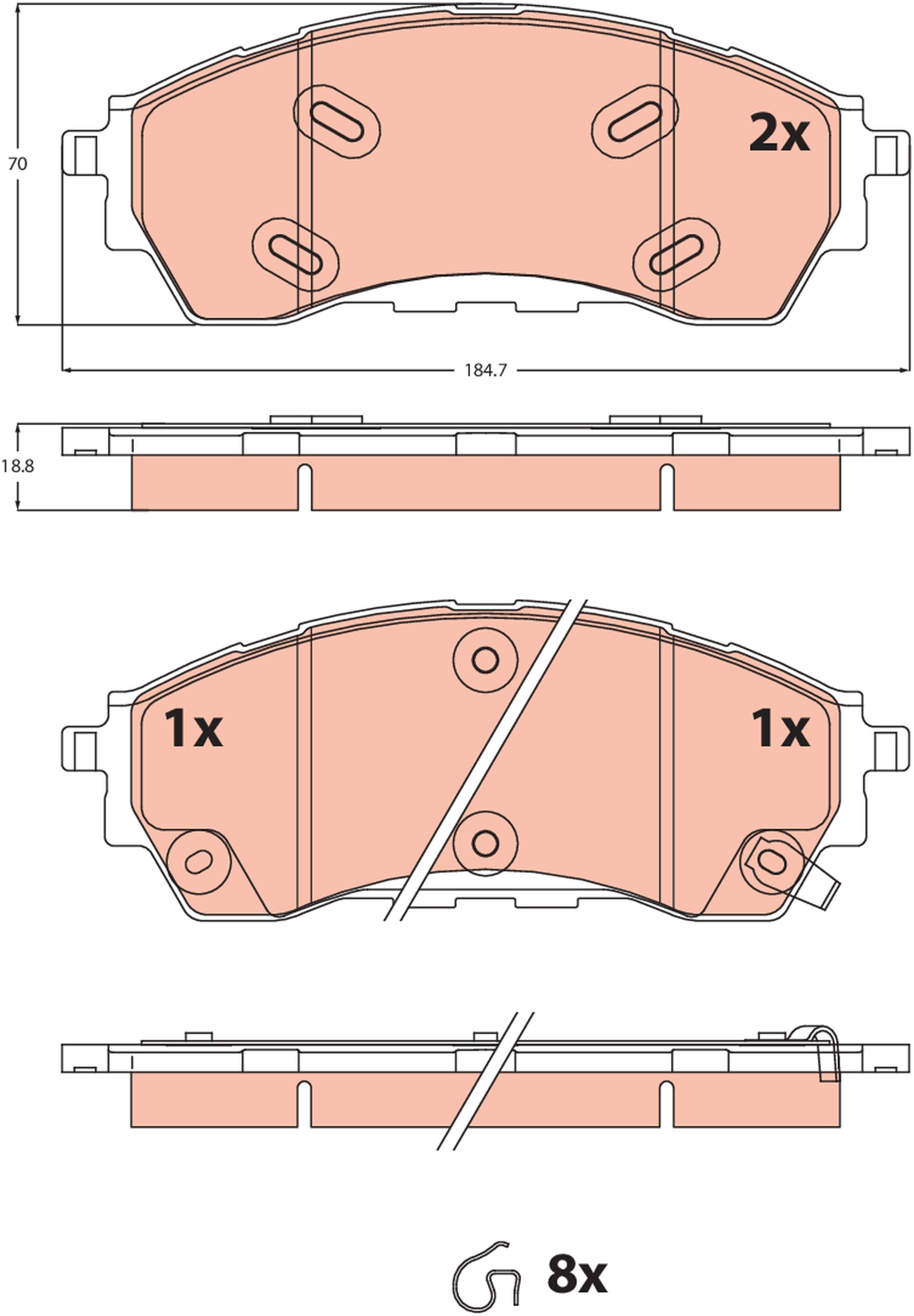 TRW Remblokkenset, schijfrem GDB2550