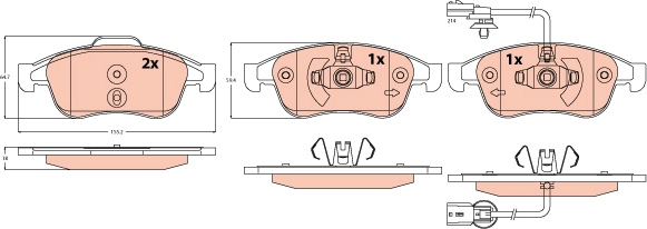 TRW Remblokkenset, schijfrem GDB2565