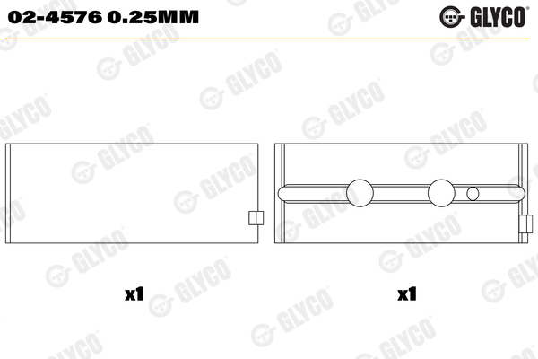 Glyco Hoofdlager 02-4576 0.25mm