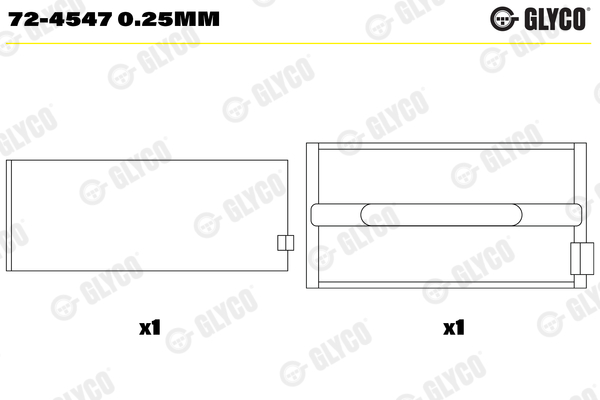 Glyco Hoofdlager 72-4547 0.25mm