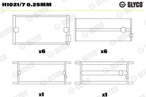 Glyco Hoofdlager H1021/7 0.25mm