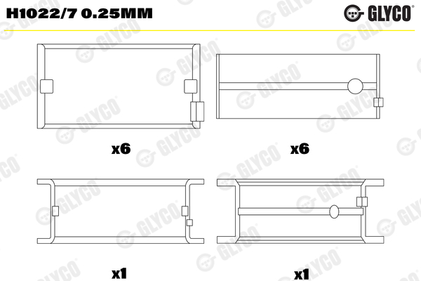 Glyco Hoofdlager H1022/7 0.25mm