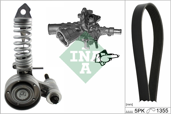 INA Poly V-riemen kit inclusief waterpomp 529 0297 31