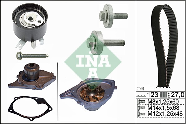 INA Distributieriem kit inclusief waterpomp 530 0197 30