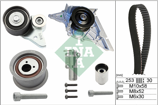 INA Distributieriem kit inclusief waterpomp 530 0366 30