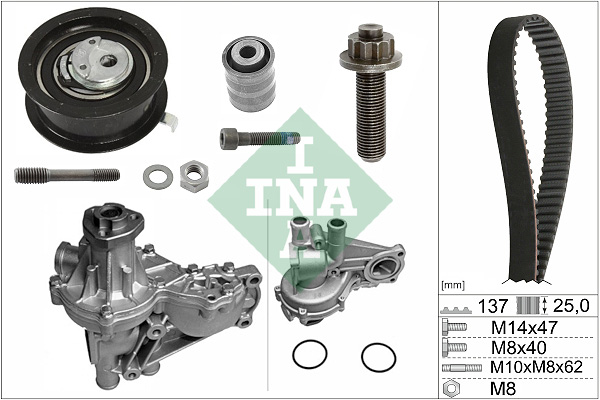 INA Distributieriem kit inclusief waterpomp 530 0377 32