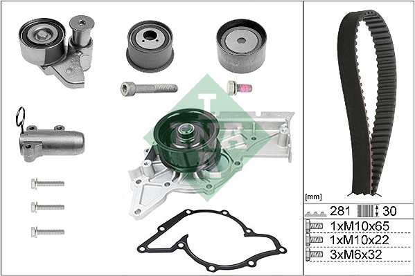 INA Distributieriem kit inclusief waterpomp 530 0480 30